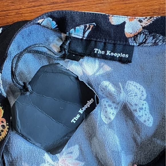 The Kooples Lace Up Black Butterfly Floral Print Dress size 3 - Picture 8 of 15